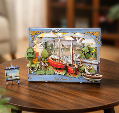 Rolife Red Boats Wooden 3D Art Puzzle TH004