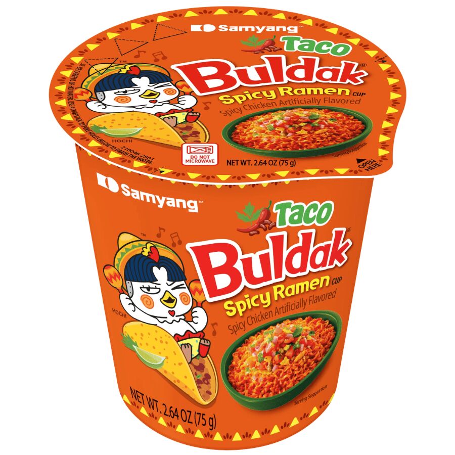 Samyang 311268 Artificial Spicy Chicken Flavor Ramen Taco Cup 80g
