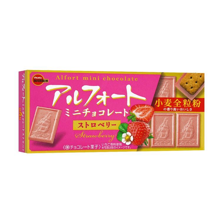 BOURBON ALFORT MINI CHOCOLATE BISCUIT STRAWBERRY 12P55g