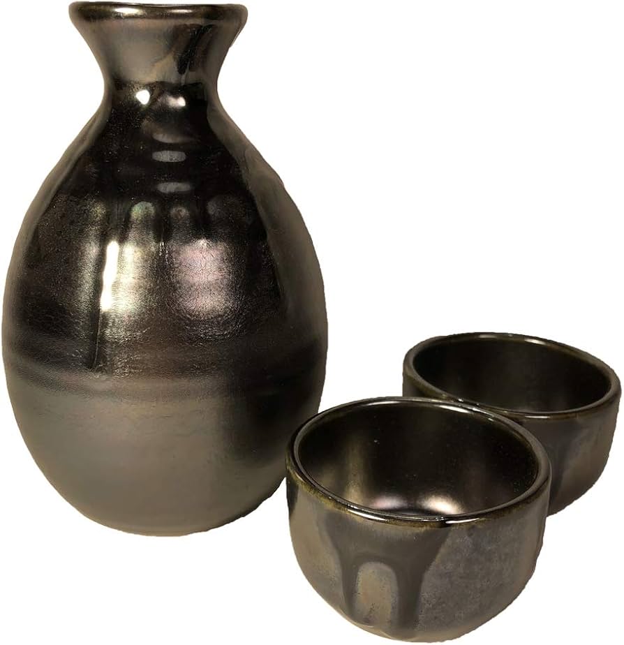 Black Luster Sake Set