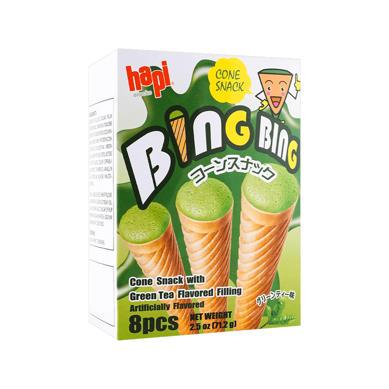 HAPI BING BING CONE SNACK GRN TEA