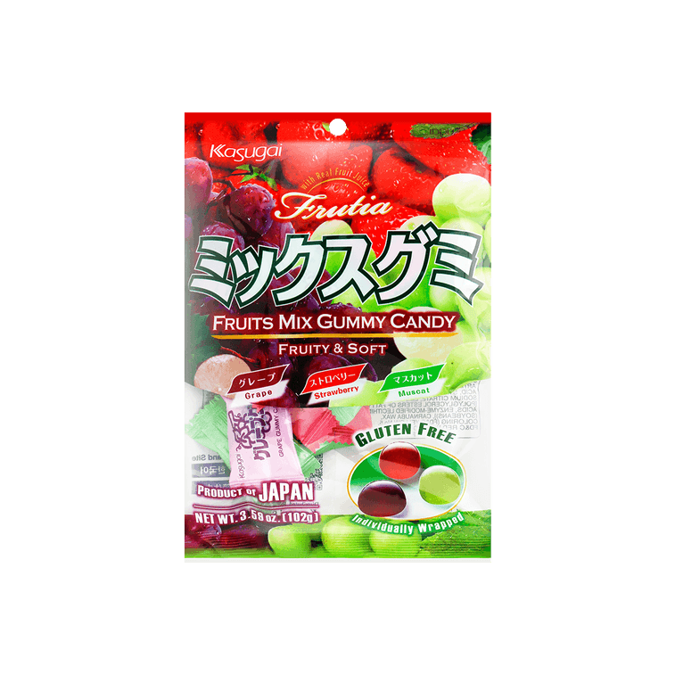 KASUGAI MIX  Grape Strawberry Muscat Fruits  GUMMY CANDY 102g