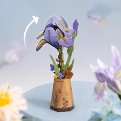 Rolife Rowood Purple Iris DIY Flower 3D Wooden Puzzle TW121