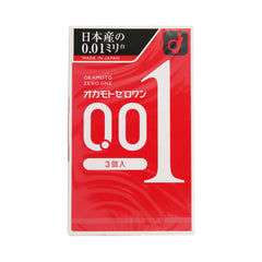 OKAMOTO 001 Series Ultra-Thin Condoms 0.01mm 3pcs