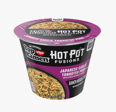 NISSIN FOODS TOP RAMEN CUP RAMEN HOT POT FUSIONS JAPANESE GARLIC TONKOTSU PORK