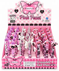 Jiandan Pink feast erasable gel pen blue