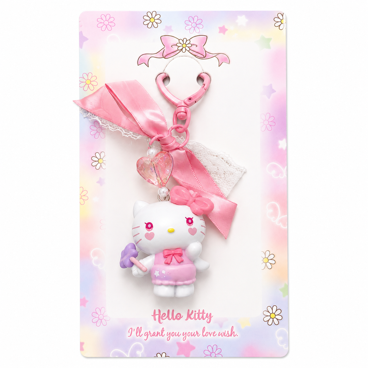 SANRIO Little Cupid Dreamy Bow Keychain - Hello Kitty