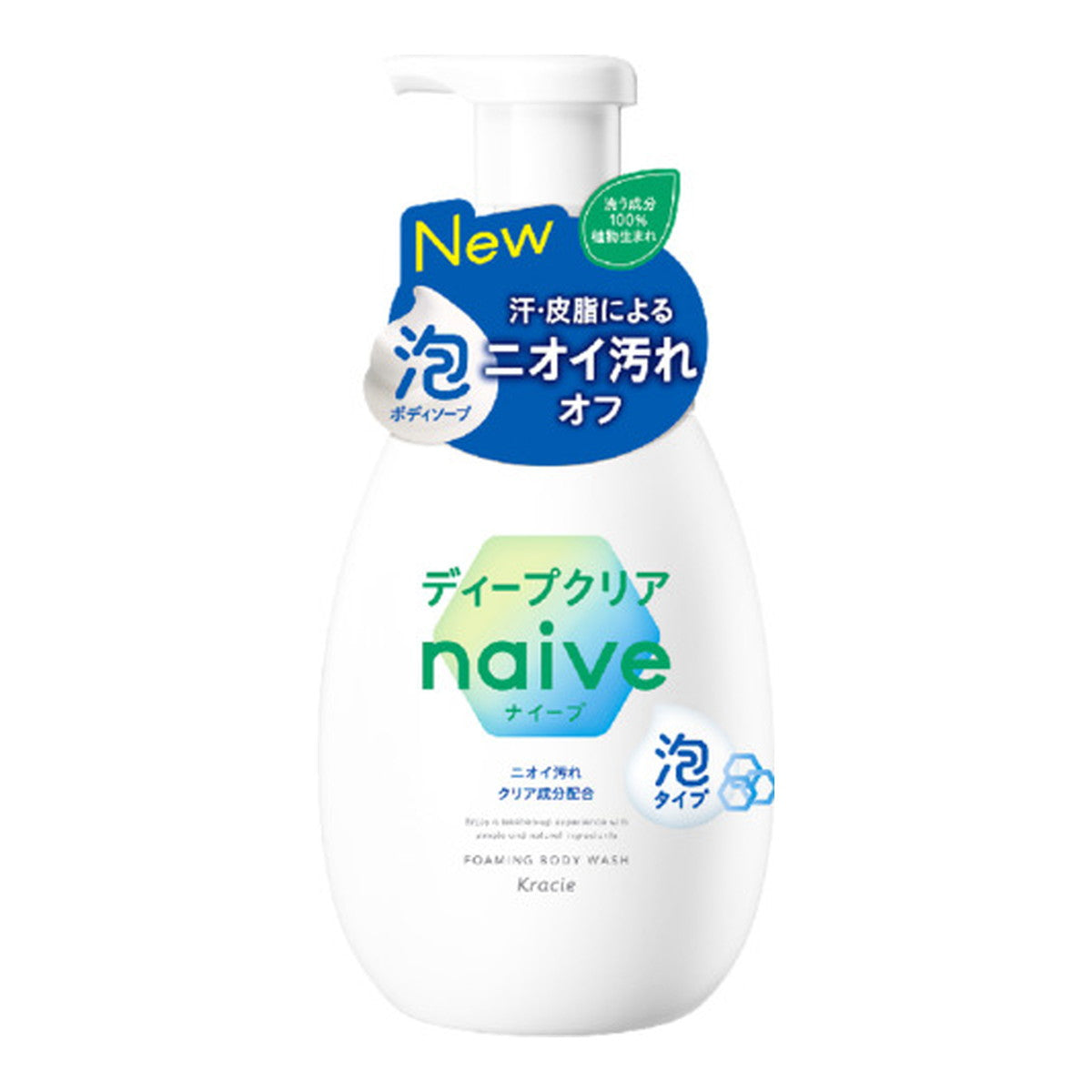 KRACIE NAIVE BODY SOAP DEEP CLEAR FOAM 600ML