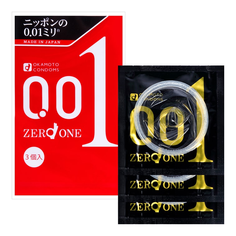 OKAMOTO 001 Series Ultra-Thin Condoms 0.01mm 3pcs