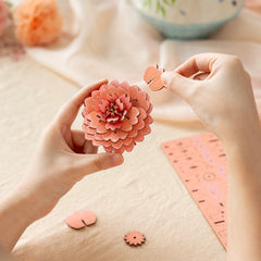 Rolife Rowood Pink DahliaDIY Flower 3D Wooden Puzzle TW131
