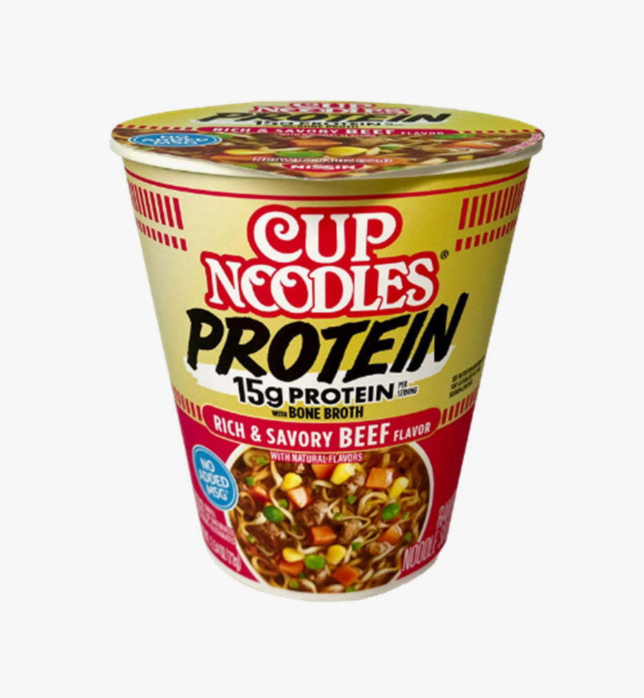 NISSIN FOODS CUP NOODLE PROTEIN RICH & SAVORY BEEF