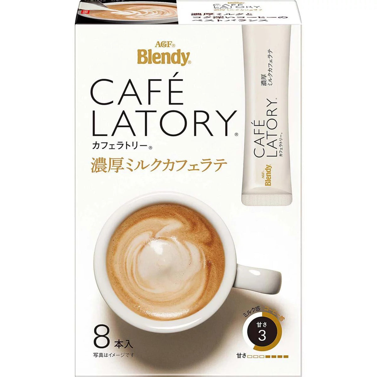 AGF BLENDY CAFE LATORY RICH MILK CAFE LATTE (8 STICKS)