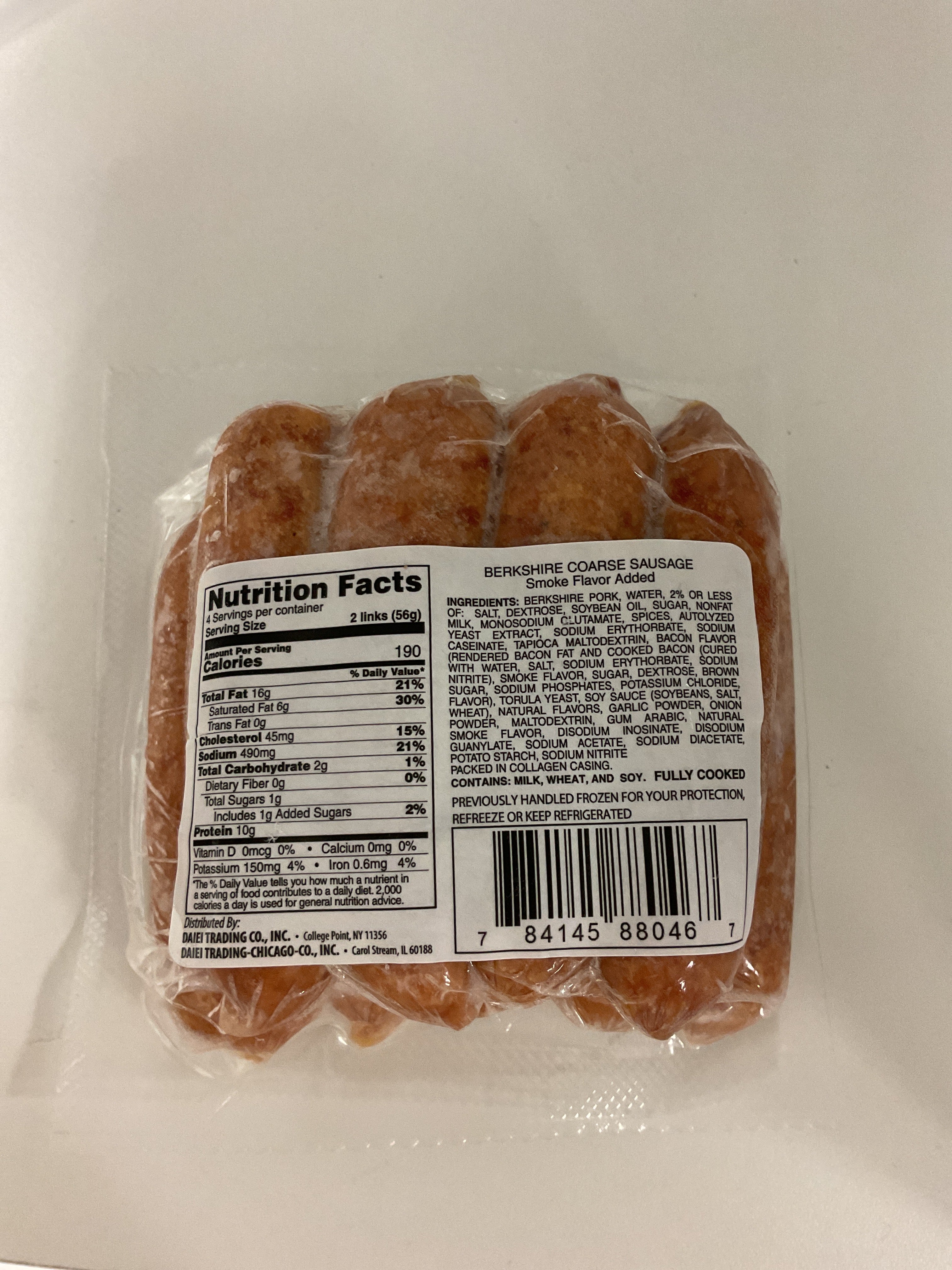 BERKSHIRE ARABIKI SAUSAGE FULLY COOKED SAUSAGE 226.8g