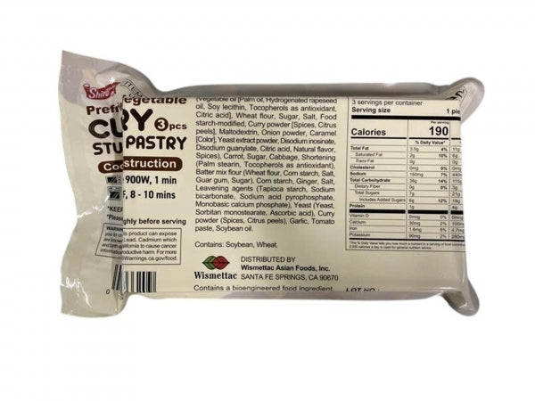SHIRAKIKU BREAD PRE FRIED VEG CURRY PAN 3PC