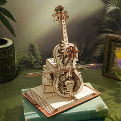 Rolife ROKR Magic Cello Mechanical Music Box 3D Wooden Puzzle AMK63
