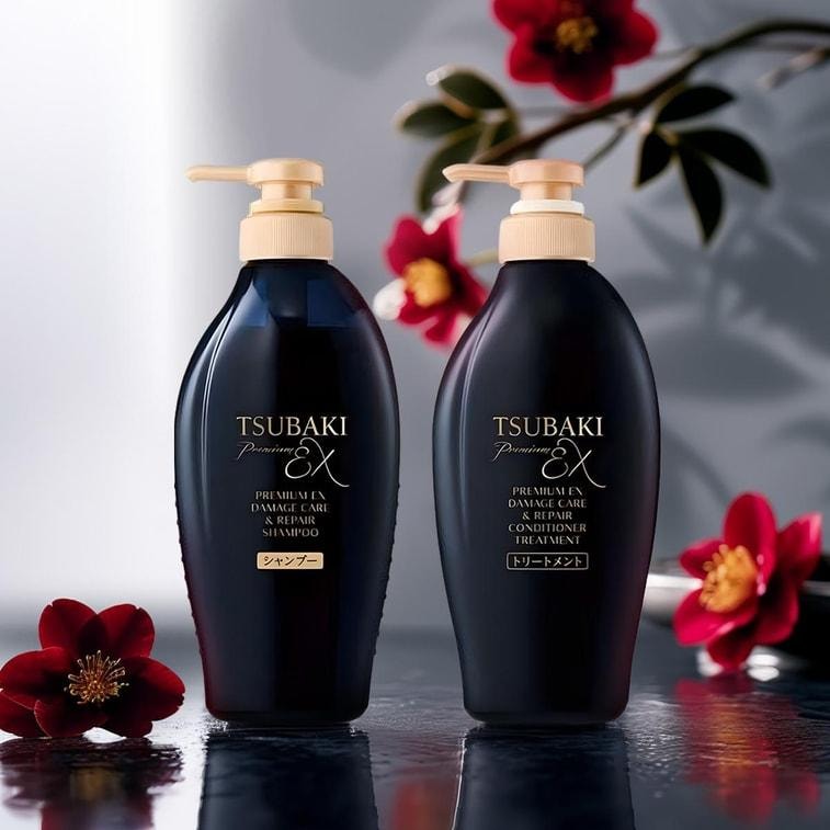 SHIDEIDO TSUBAKI Premium EX Damage Care & Repair Hair Care Set 400ml*2 NEW PACKAGE