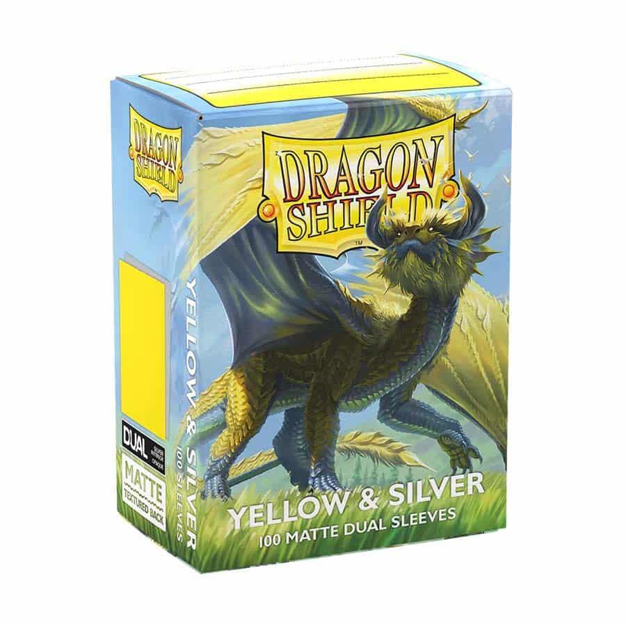 Dragon Shield Dual Matte Standard Sleeves - Yellow & Silver (100 Pack) - Dragon Shield Card Sleeves