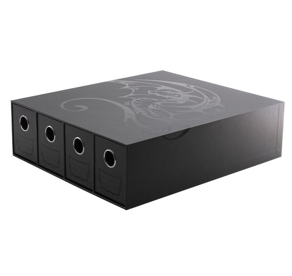 Fortress Card Drawers Horizontal 4 - Black - Dragon Shield Accessories