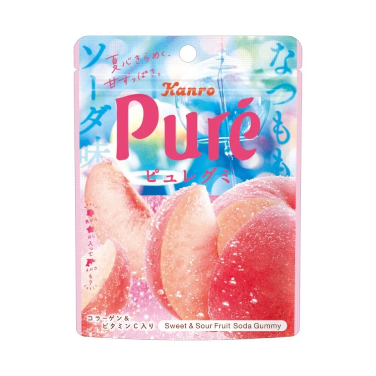 KANRO PURE PEACH SODA GUMMY 49G
