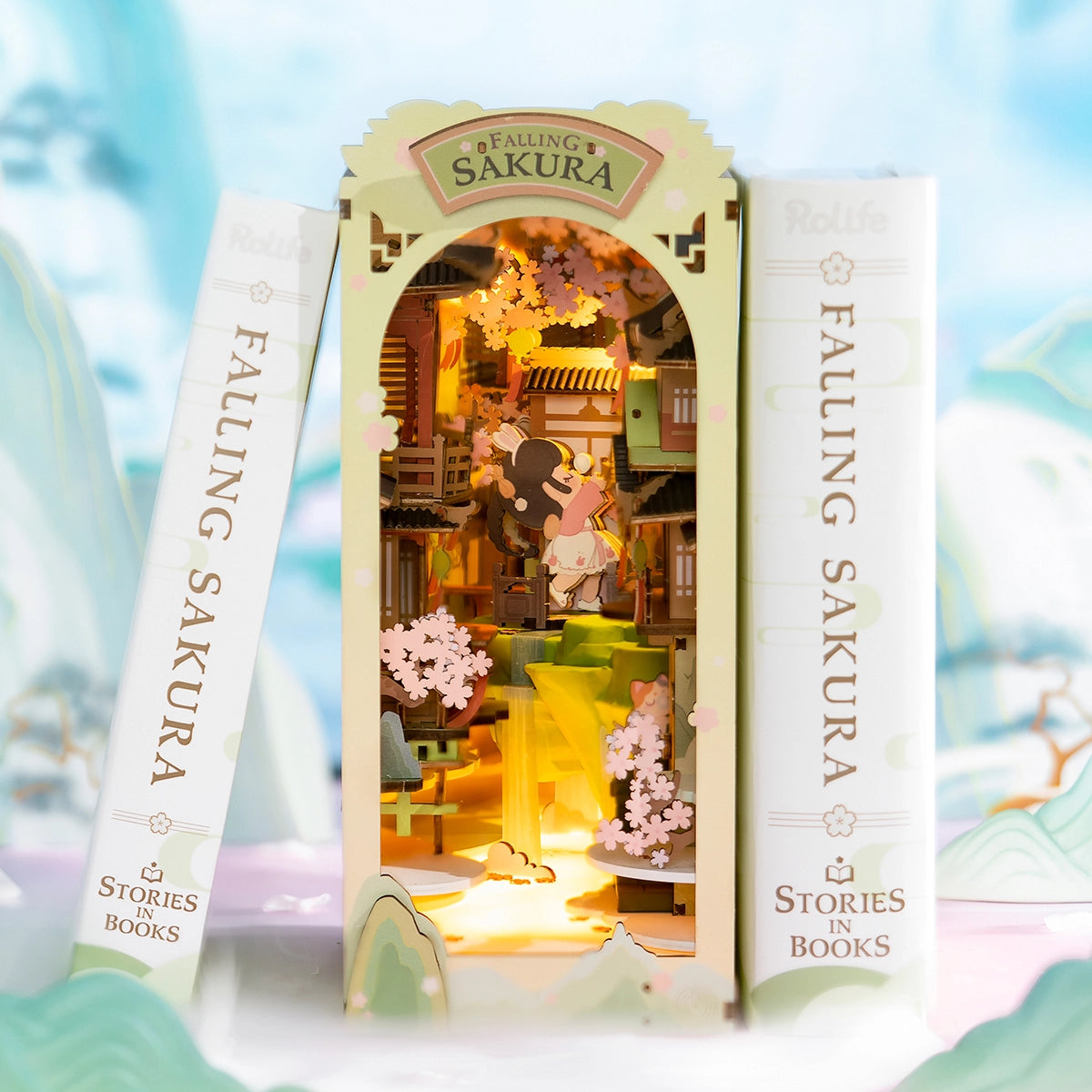 Sale Rolife Book Nook Shelf Insert - Falling Sakura TGB05