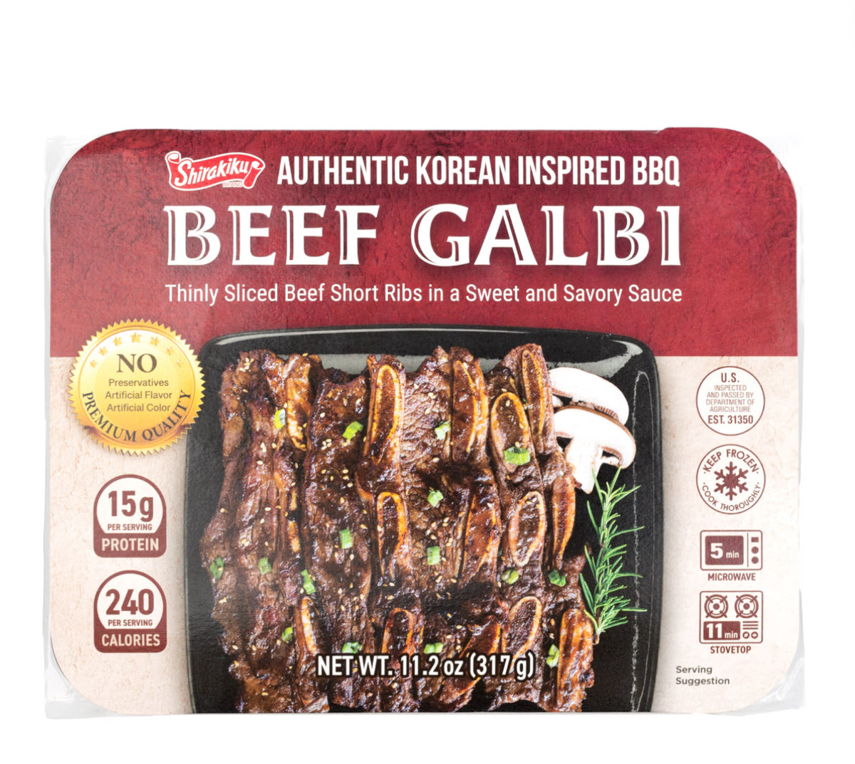 Shirakiku KOREAN BEEF LA GALBI 2.5 servings 11.2 oz