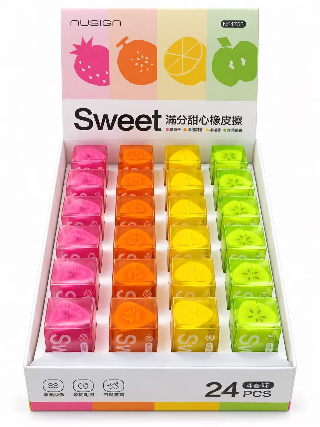 Fruit scented erasers