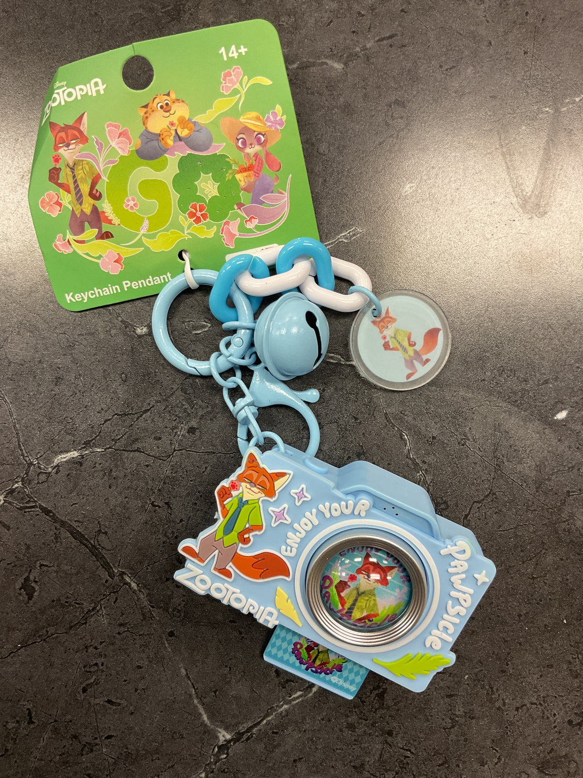 Zootopia projection camera keychain Nick cartoon