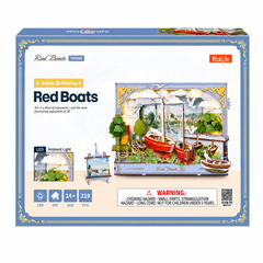 Rolife Red Boats Wooden 3D Art Puzzle TH004