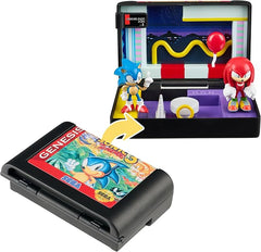 Sonic The Hedgehog 3 Diorama Playset – Mini Sonic & Knuckles Figures with Carnival Night Zone – SEGA Genesis Collectible Cartridge