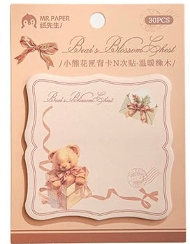 Bear Flower Box Warm oak Post-it note