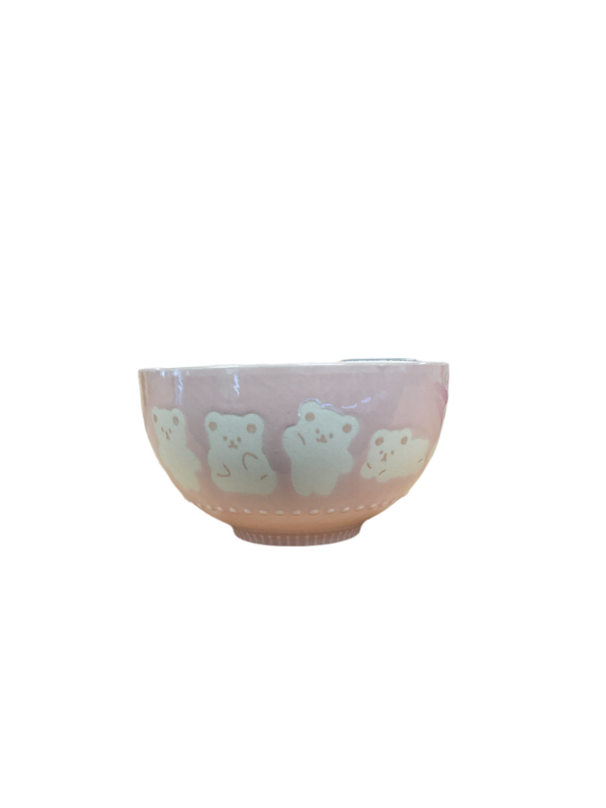 Ceremic Bear  Bowl pink