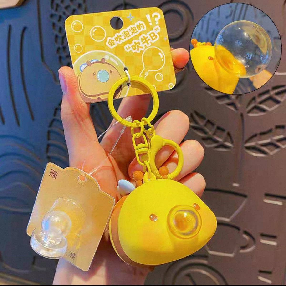 Bee Blowing Bubbles Keychain