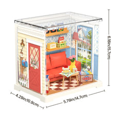 Rolife Country Blue Lounge Mini Super Creator DIY Miniature House