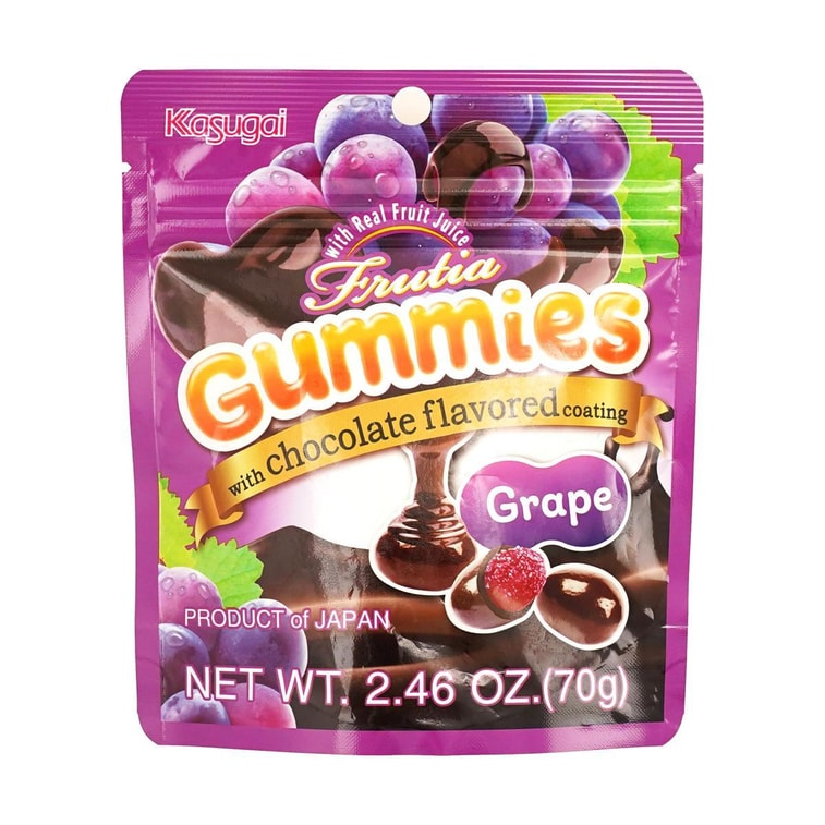 KASUGAI Grape Gummies with Chocolate Flavored