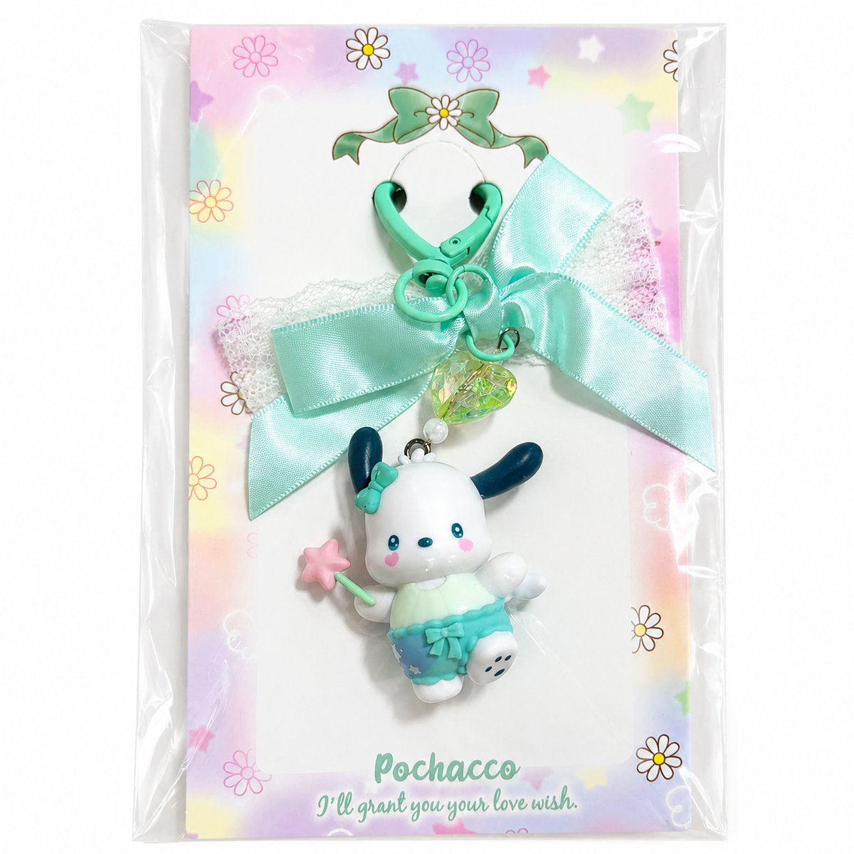 SANRIO Little Cupid Dreamy Bow Keychain - Pochacco