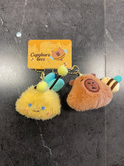 Capybara bee keychain