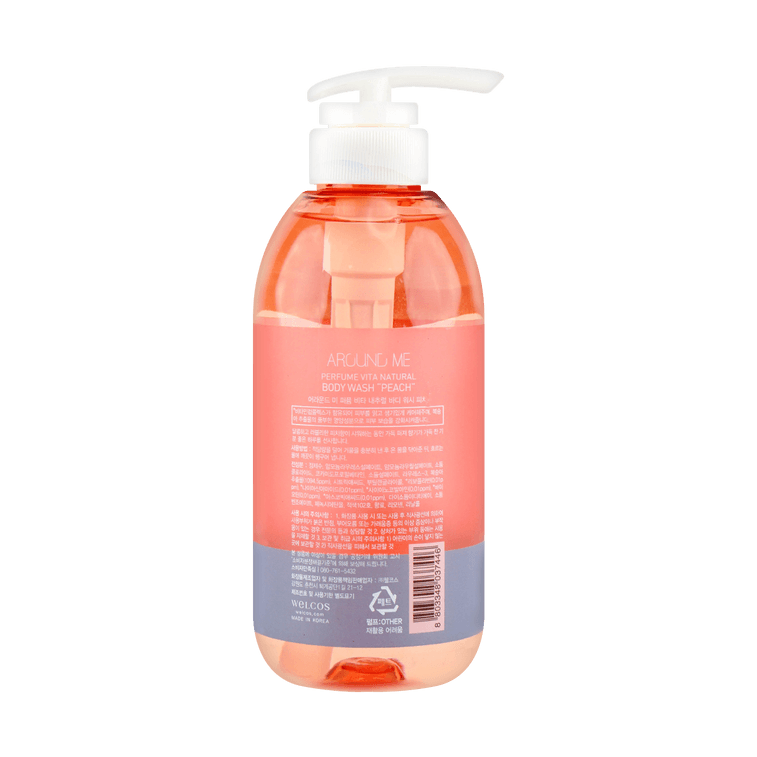 AROUND ME Peach-Scented Body Wash Natural Perfume Vita Aqua Body
Wash- #Peach 16.91 fl oz