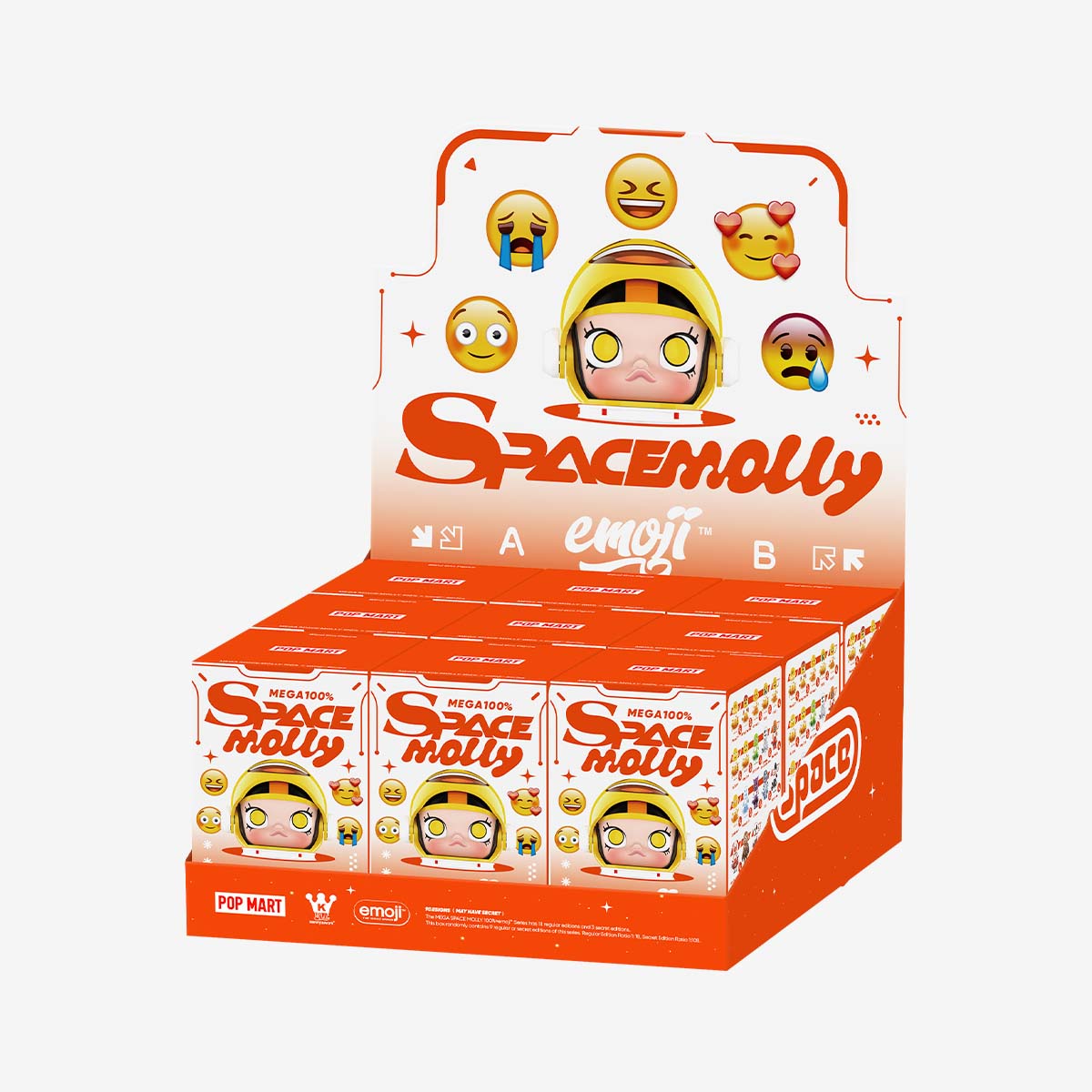 Pop Mart MEGA SPACE MOLLY 100% × emoji™ Series