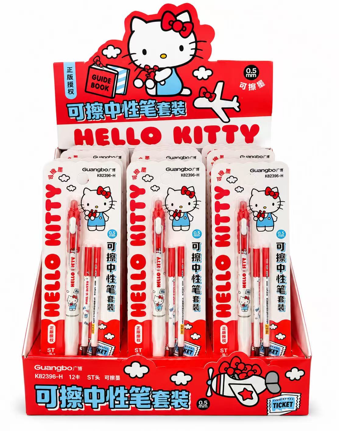 Hello Kitty erasable gel pan black with 2 refill