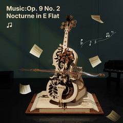 Rolife ROKR Magic Cello Mechanical Music Box 3D Wooden Puzzle AMK63