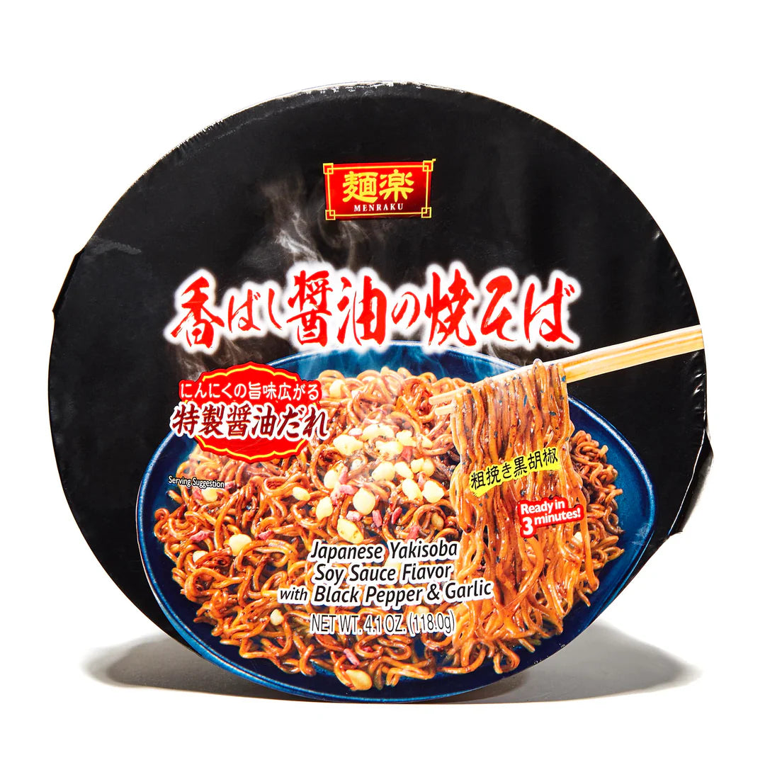 Japanese yakisoba soy sauce flavor with black pepper and garlic