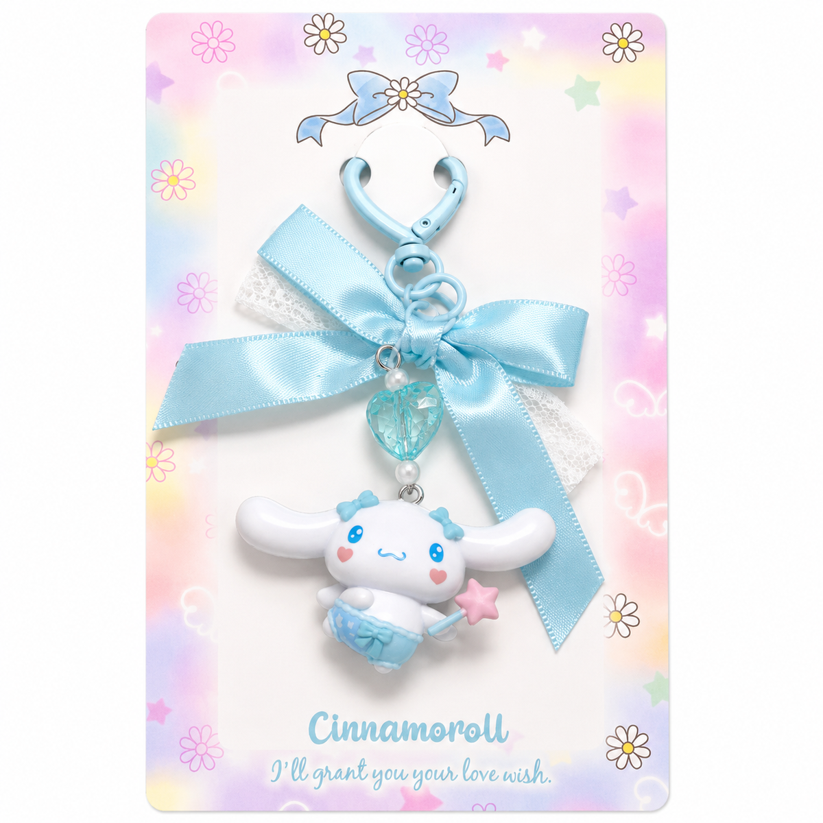 SANRIO Little Cupid Dreamy Bow Keychain - Cinnamoroll
