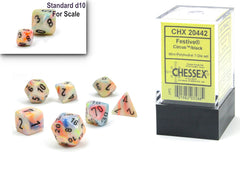 Chessex Festive Mini Polyhedral 7 Die Set Circus/Black 20442