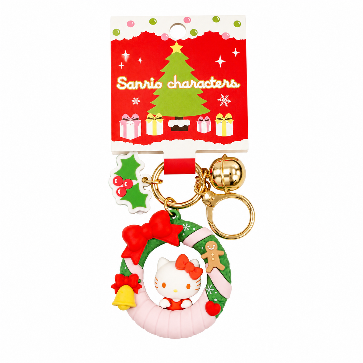 Sanrio Christmas Wreath Series Keychain - Hello Kitty