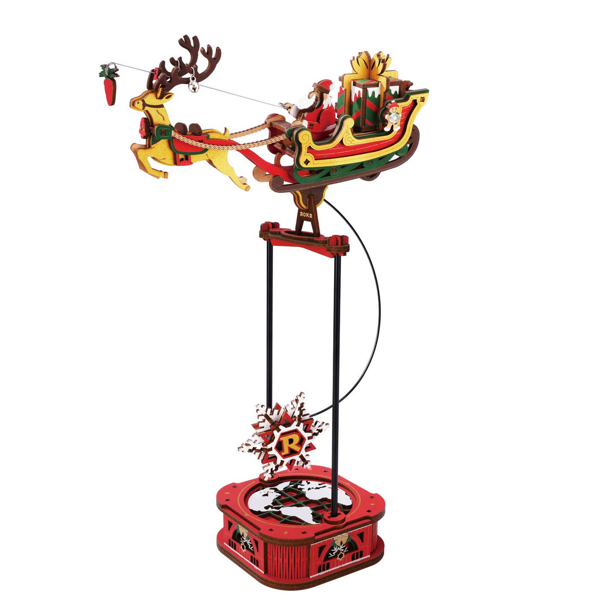 ROKR Gravity Swing: Santa On Sleigh MCD05 Puzzle Wood Art