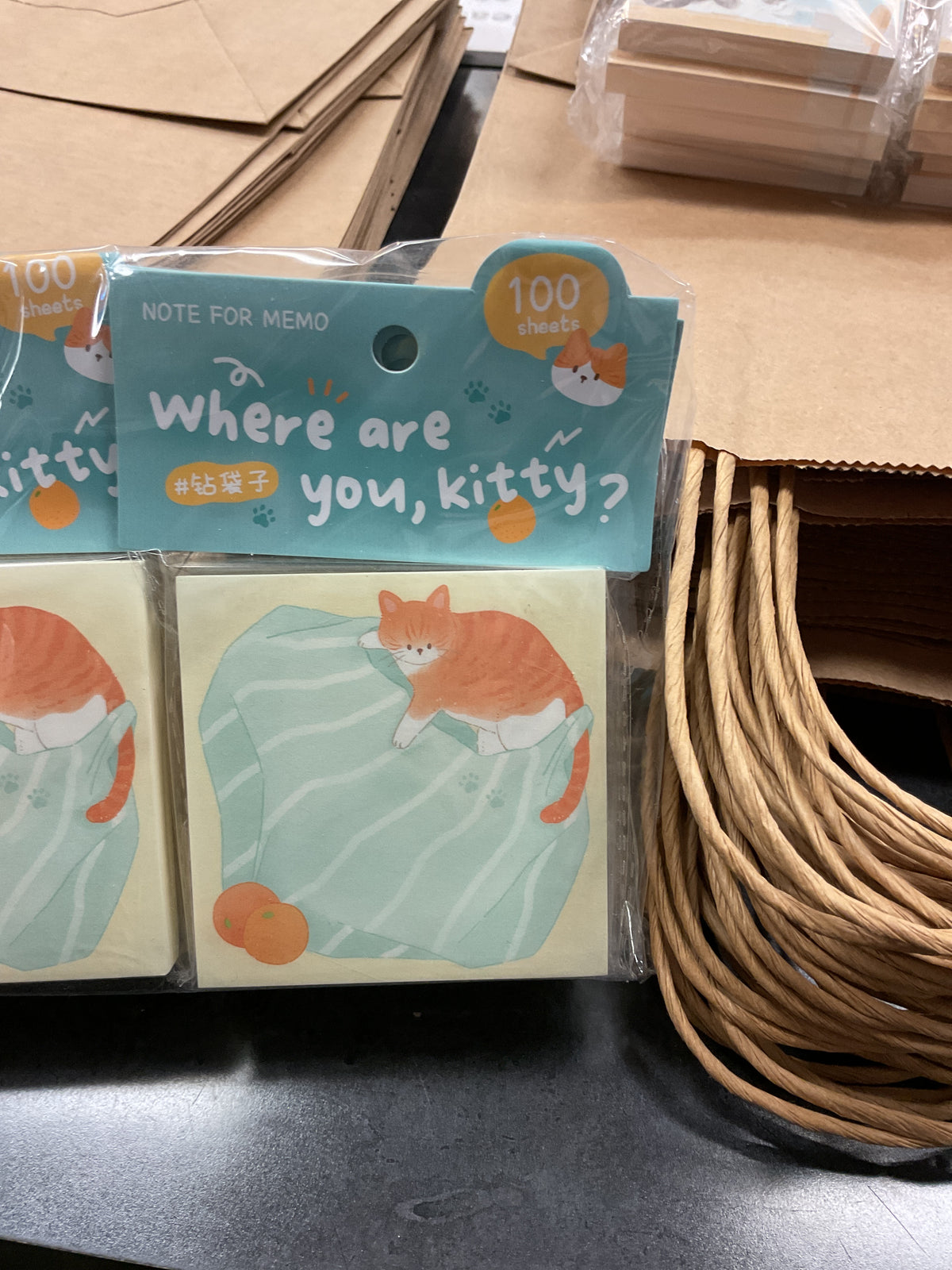 Where are you kitty? Turquoise ver. Sticky Note – MakotoJapanMarket