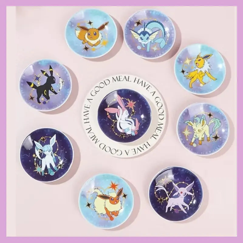 Eeveelution 9-Pc Dish Plate Set Starry Night