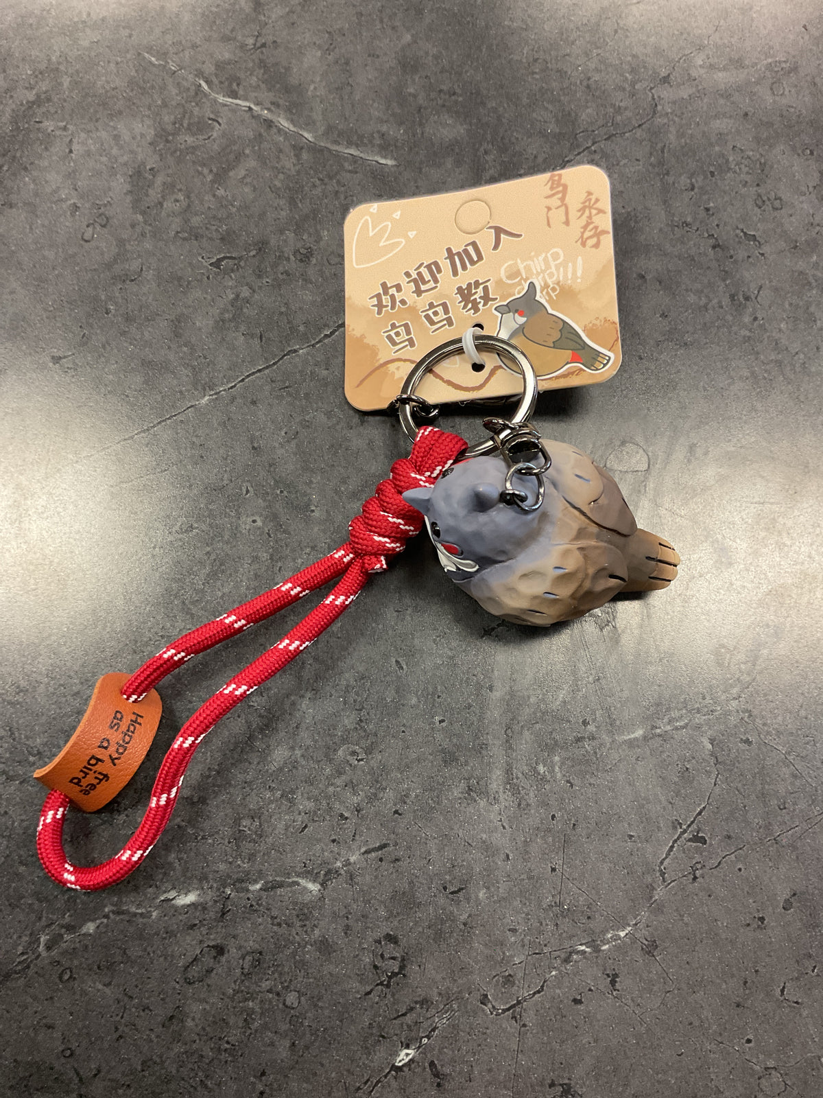 Happy Free As a Bird Keychain-Pycnonotus jocosus