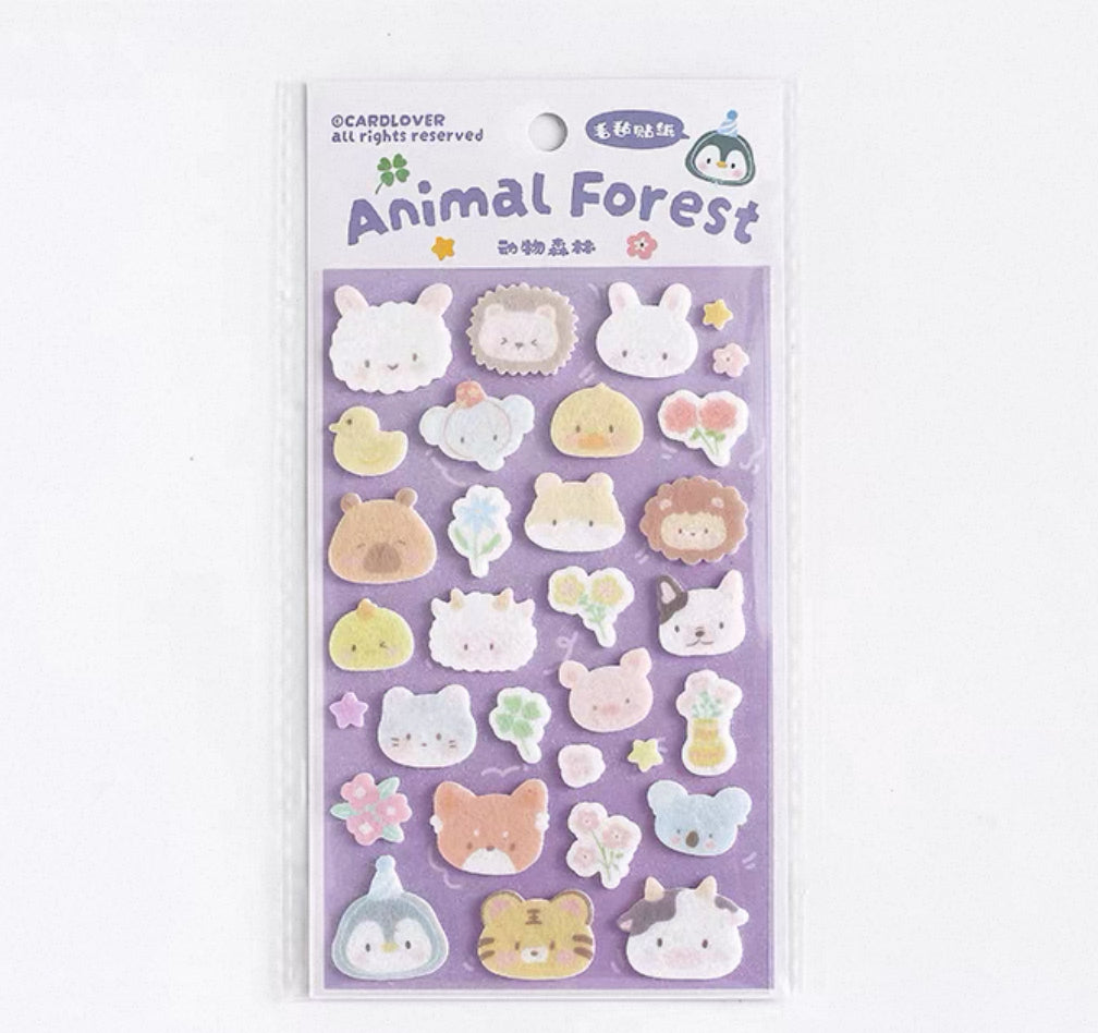 Animal Forest Felt Stickers