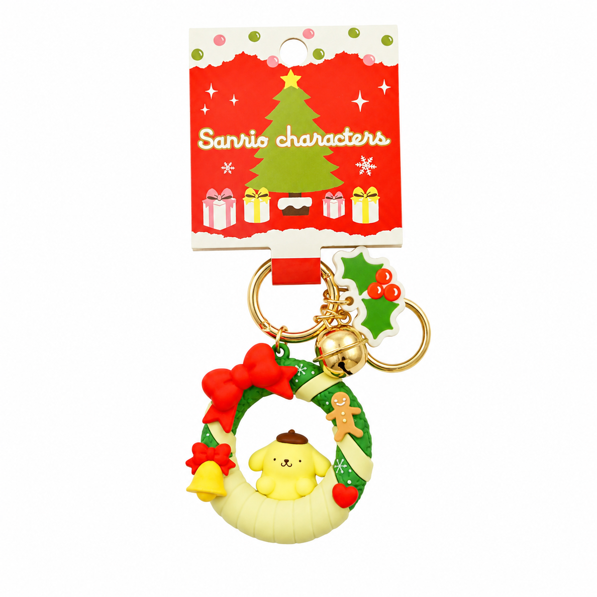 Sanrio Christmas Wreath Series Keychain - Pompompurin